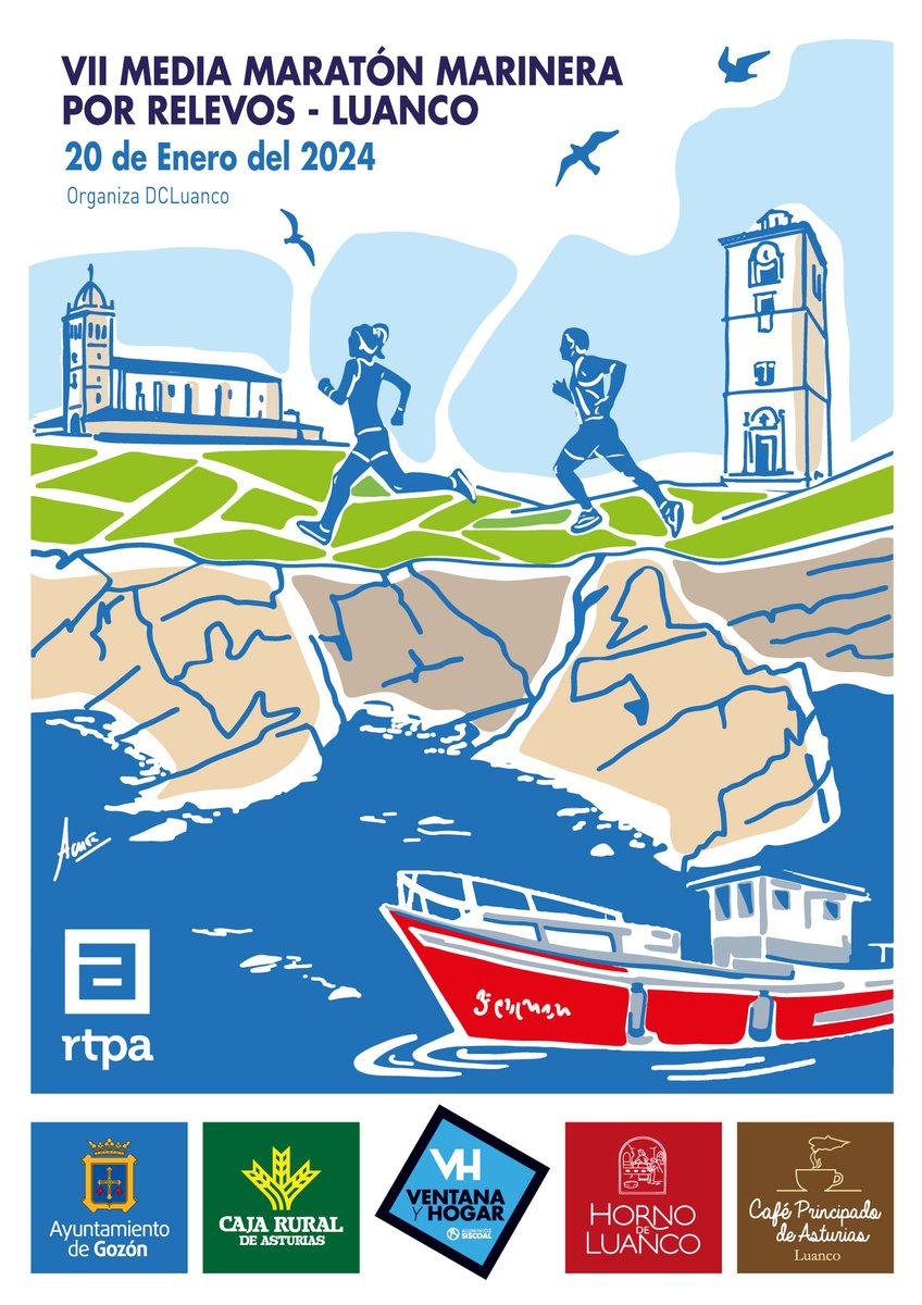 Cartel de la próxima media maraton marinera de luanco.
#mmm24 #luanco #running