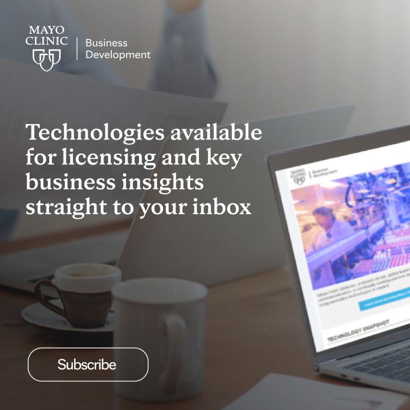 Stay up to date on the technology advancements from Mayo Clinic researchers and innovators, alongside insights into the evolving healthcare landscape. Sign up to receive updates on new technology developments, market and industry trends, and more at: links.e.response.mayoclinic.org/BusDevExternal