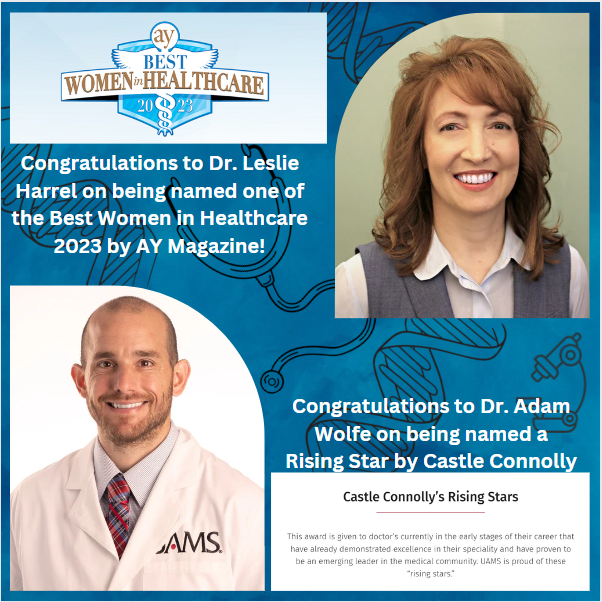 We really do have an amazing team of doctors at the UAMS Radiation Oncology Center! Congrats to Dr. Harrell and Dr. Wolfe! #radonc #cancercare #radiationtherapy #ProtonTherapy #Arkansas