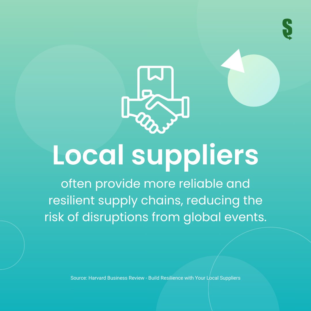 Diversify for Resilience  🌍 In a world of constant change, prioritizing local suppliers can be a game-changer for your business. Local suppliers mean reduced risks from global events, ensuring your business stays agile and secure. 💪 

#SupportLocal #SupplyChainResilience