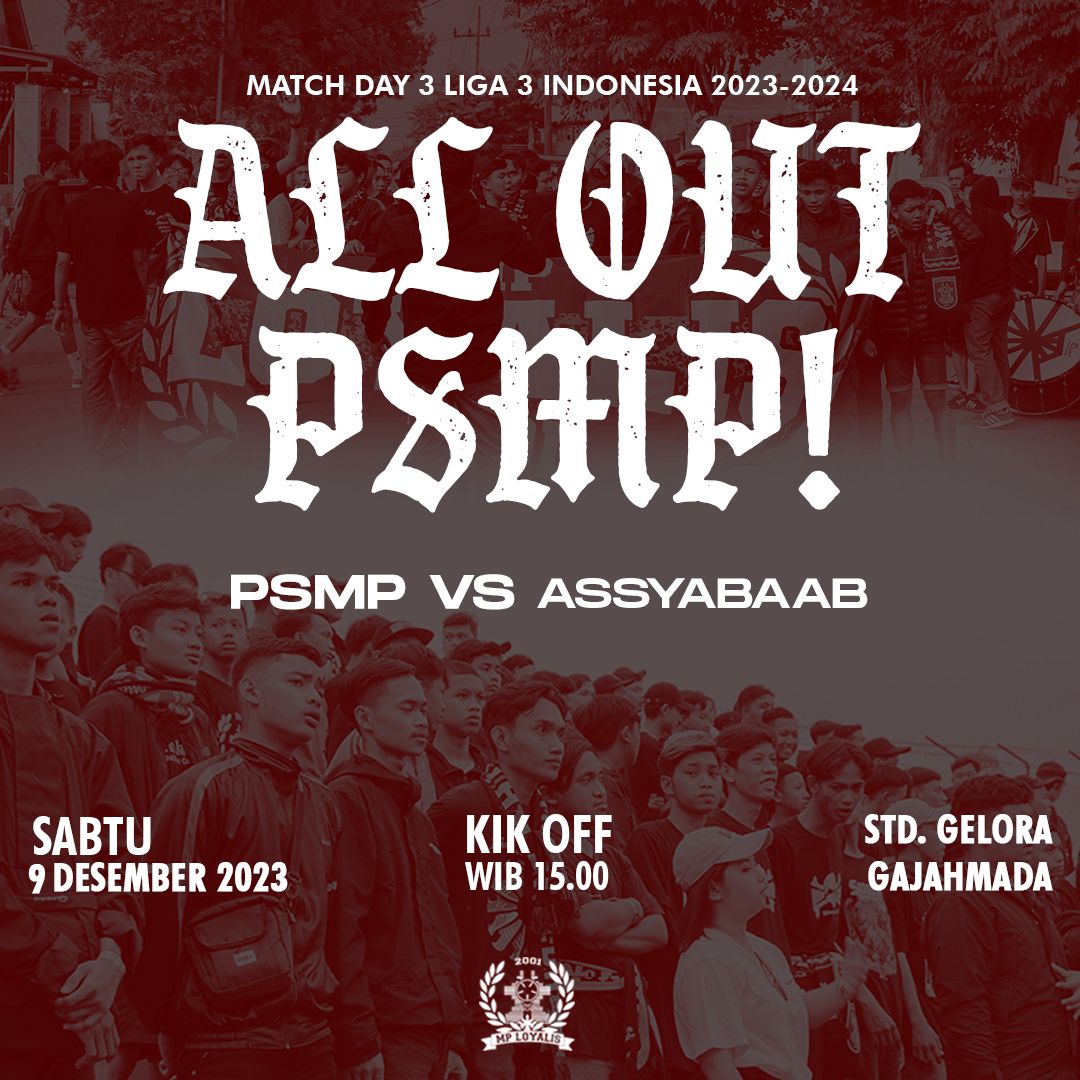 Loyalis2001's tweet photo. ALL OUT !!!
Ulang kembali gairahnya, rapatkan barisan, penuhi tribun utara & lantangkan suara.
PSMP ALE !!
#psmp #mployalis2001 https://t.co/5u0BzcCqe0