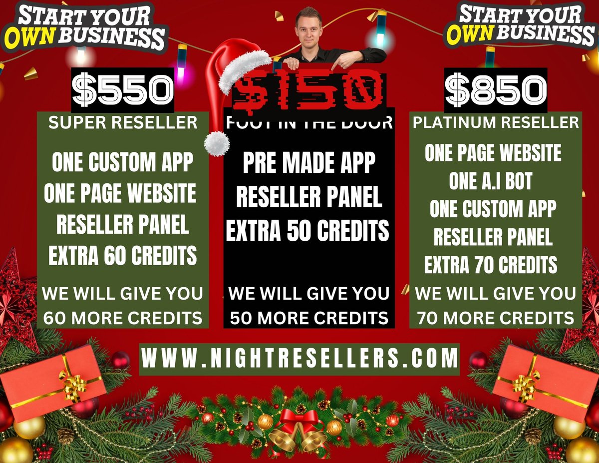 🎉 Turn your dreams into reality this holiday! Resell from $150. It's time for change! 🚀 #ResellerLife #DreamBig Check it out: nightresellers.com