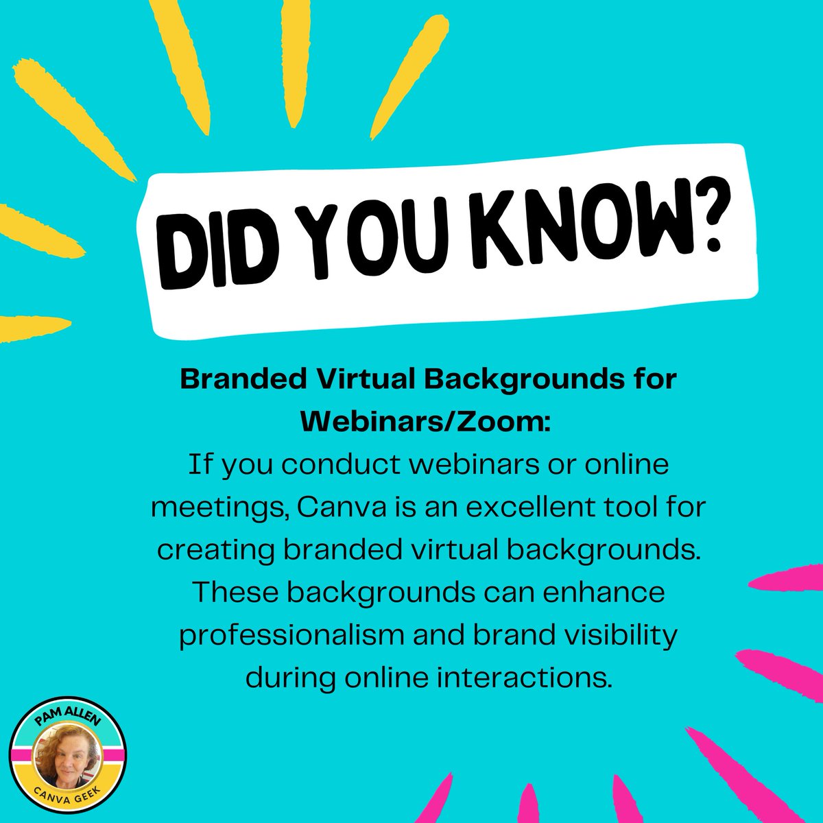 PinkMama68's tweet photo. Ummm- create a branded background for when you are on ZOOM or doing a webinar. What a great idea! https://t.co/5HUo2R4xU0