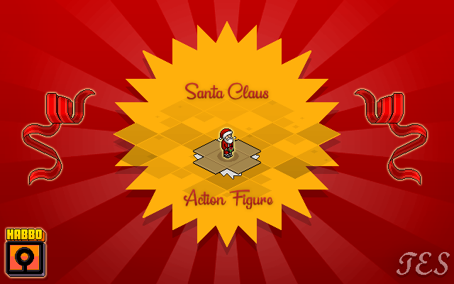 I'm pretty excited to announce my entry for the #HabboXmas furni competition - the Santa Claus Action Figure! 🎅🏻

This little Santa Claus walks, distributes gifts, and comes with his fantastic sleigh (it's included in the package!) 💫