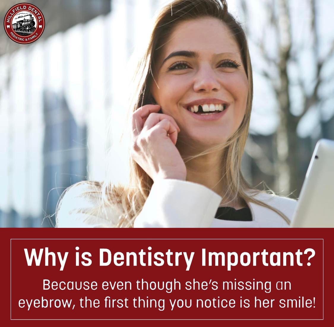 FamilyDentistUT's tweet photo. What did you notice first? The missing tooth, right? That's how important taking care of your smile is! It's usually the first thing people notice. https://t.co/hgaa14XLeL