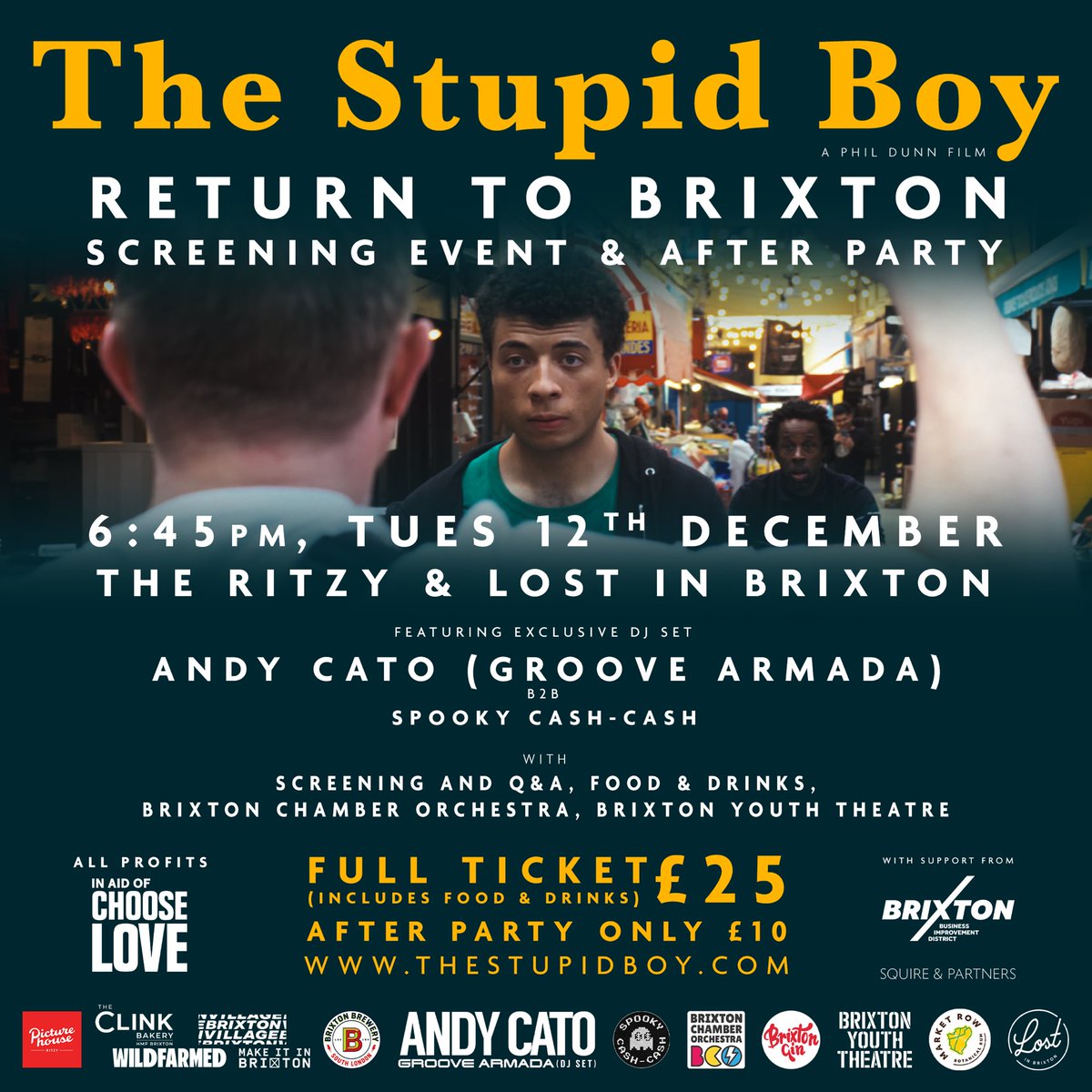 We’re thrilled to support The Stupid Boy film premier in Brixton on Tuesday! You don’t want to miss this one 💯