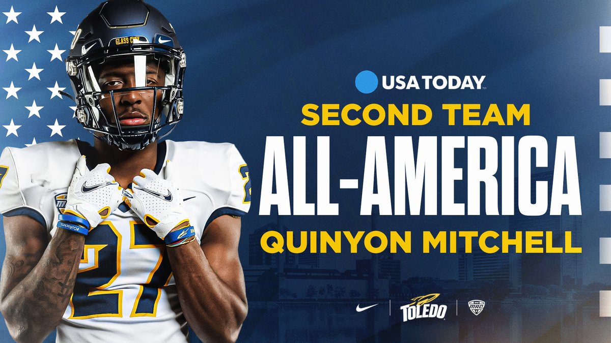 Toledo Football (@toledofb) on Twitter photo Congratulations to <a href="/QuinyonMitchell/">Quinyon Mitchell</a> for making the <a href="/usatodaysports/">USA TODAY Sports</a> All-America Team! #TeamToledo Congratulations to <a href="/QuinyonMitchell/">Quinyon Mitchell</a> for making the <a href="/usatodaysports/">USA TODAY Sports</a> All-America Team! #TeamToledo