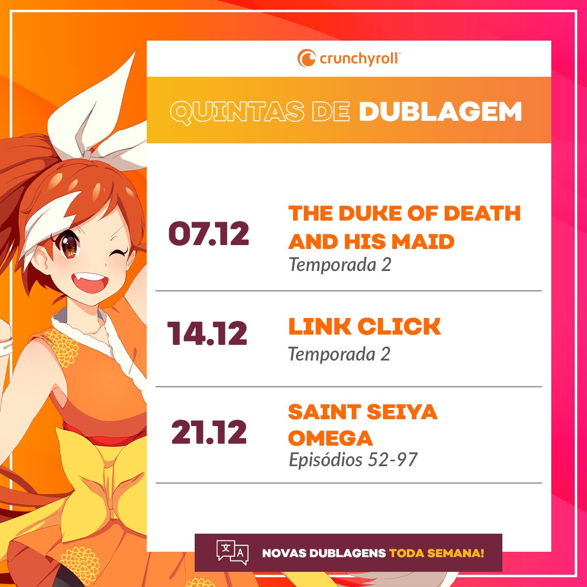 Já tem Haikyuu dublado na Crunchyroll hoje? on X: Fiquei dois dias fora  sem avisar nada sobre a dublagem, mas pra surpresa de ninguém, ainda não  anunciaram nada, infelizmente.  / X