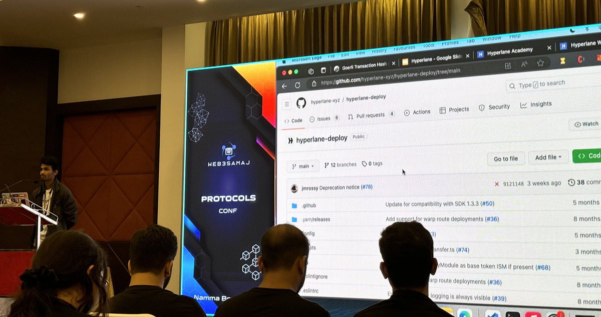hyperlaneIndia's tweet photo. Spied you at #ProtocolConf!
Did you catch our workshop?If yes, you're on the right tide, sailing the interchain highway.
If not, stress not. Keep an eye out for us at the next stop - wherever that might be.
Ps. Thanks to our awesome advocate @0xrishikesh for handling the session