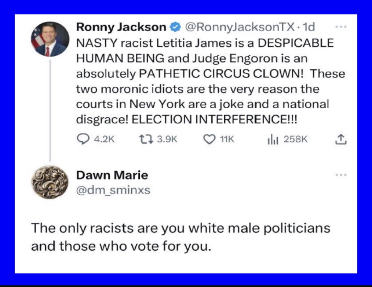 TheEXECUTlONER_'s tweet photo. Ronny telling it like it is. 🎯

And Judge Engoron’s wife helping the mistrial efforts. 

Love it! 

Share it far and wide. https://t.co/SjI3gjnqFj