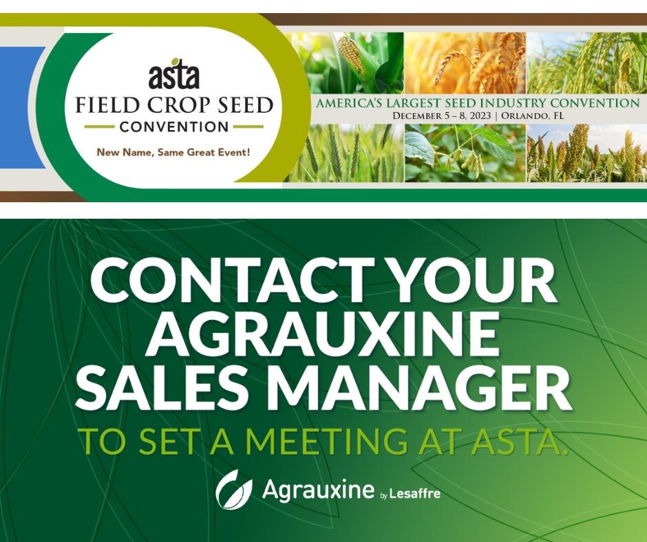 You're attending the ASTA Field Crop Seed Convention in Orlando today or tomorrow?
Be sure to set a meeting with Ariel Gohlke, Barry Johnson or Meredith Van Sambeek  to learn more about our products and what <a href="/AgrauxineNA/">Agrauxine - North America</a>  can offer you!

#AgrauxinebyLesaffre #FCSC23 #JustGrowIt
