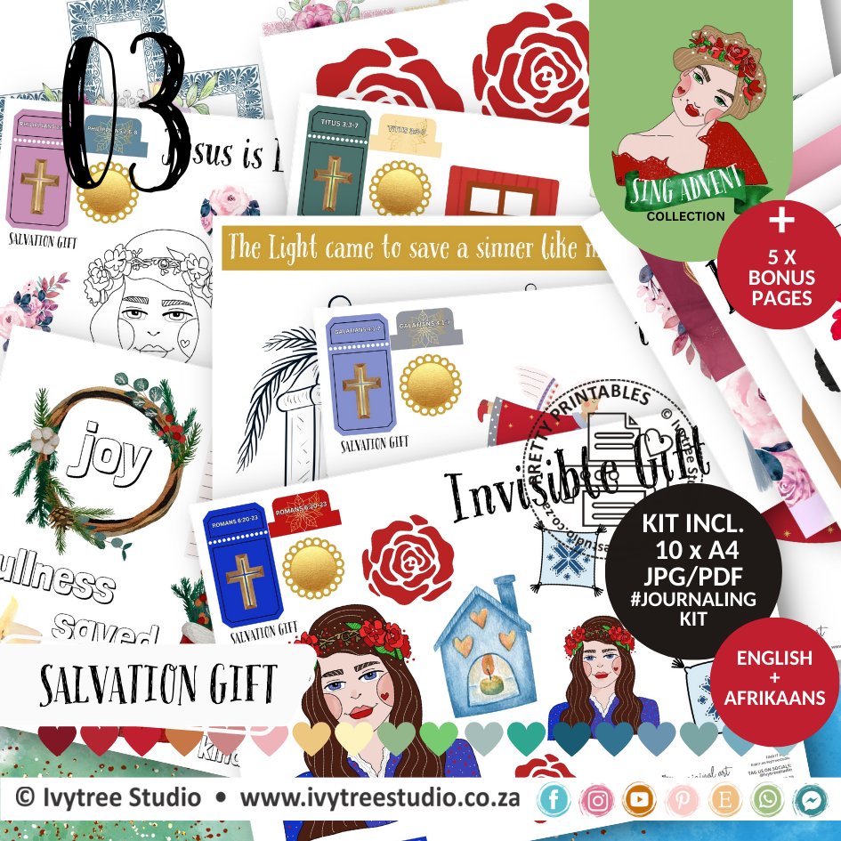 IvytreeStudio's tweet photo. Gift of Salvation Journaling Kit -Sing Advent Collection - Incl English &amp; Afrikaans Kit + BONUS PAGES https://t.co/O2A5dl4SYJ https://t.co/D7Z8AwilMC