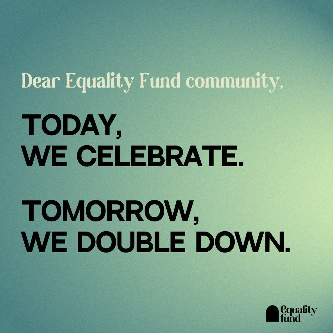 We are thrilled to share that philanthropist MacKenzie Scott has donated $10M USD to the Equality Fund. It is a bold affirmation of our feminist values + vision and a vote of confidence in our model. Today we celebrate. Tomorrow we double down. buff.ly/3RwDJen