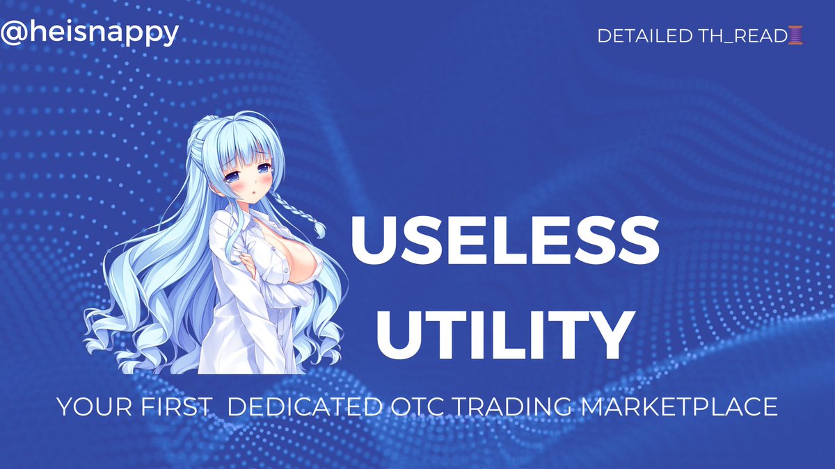 heisnappy's tweet photo. It’s 2023 - where the use cases of Cryptocurrency trading is ever-expanding.
Amidst this Revolution,there's an emerging NARRATIVE -#UU
$UU,a front runner of this meta is gaining traction.
Join me in exploring a revolutionary project #Uselessutility,a new world of OTC trading https://t.co/c01mYHSbtw