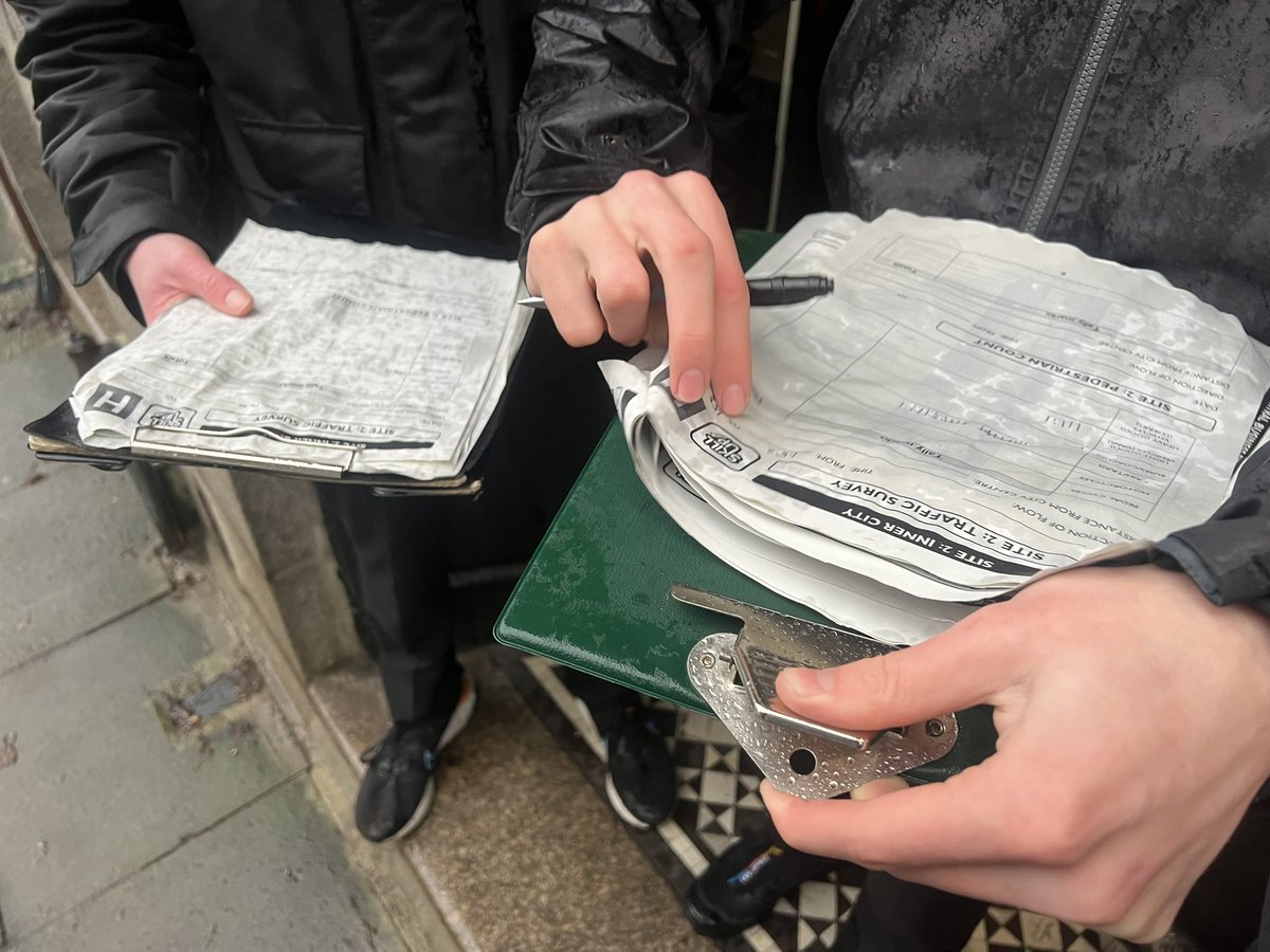 MrSimpsonGeo's tweet photo. Well done to the #HigherGeography class who braved the cold on Tuesday and the rain today to gather data for two different sites for their #assignment! #geographyteacher https://t.co/DIvhqbmtu4