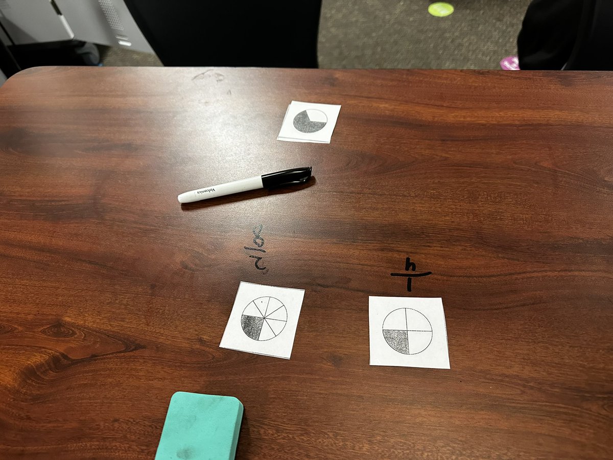 MsKSantangelo's tweet photo. Working on comparing fractions. Can we find the equivalent fractions?  Can we compare fractions using the comparison symbols? #santangelosquad @HumbleISD_LSE @KBonillaLSE #mymathjourney https://t.co/7S6uUYIKYI