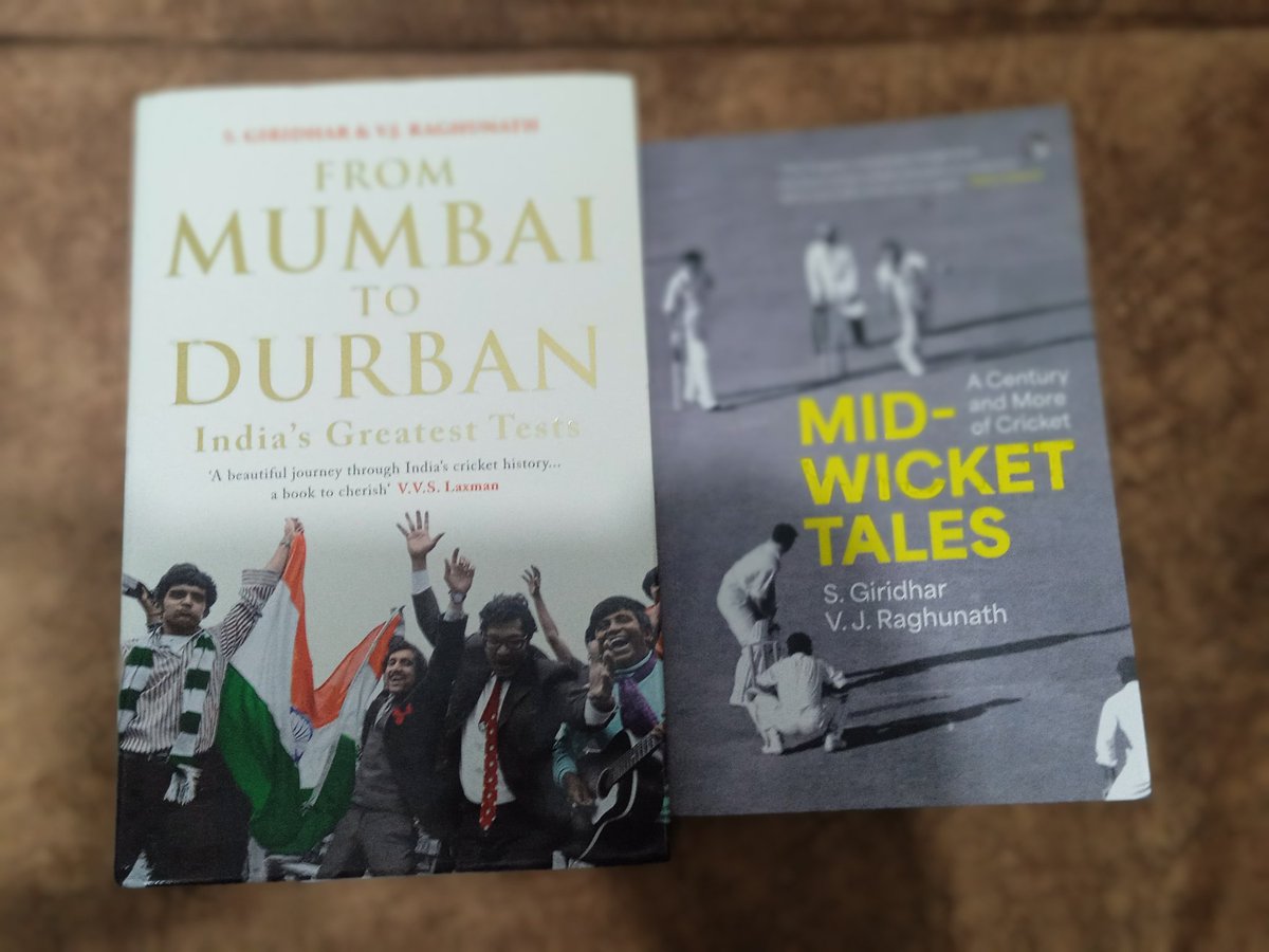 TITASH BANERJEA (@qmtitash) on Twitter photo An absolutely beautiful session at <a href="/bicblr/">Bangalore International Centre</a> conducted by <a href="/venkyQM/">Venky Srinivasan</a> with the authors of these two books, latest additions to my sports book collection. From the stories that Giridhar sir and Raghunath sir shared, I am sure these will be books that every cricket fan would treasure. An absolutely beautiful session at <a href="/bicblr/">Bangalore International Centre</a> conducted by <a href="/venkyQM/">Venky Srinivasan</a> with the authors of these two books, latest additions to my sports book collection. From the stories that Giridhar sir and Raghunath sir shared, I am sure these will be books that every cricket fan would treasure.