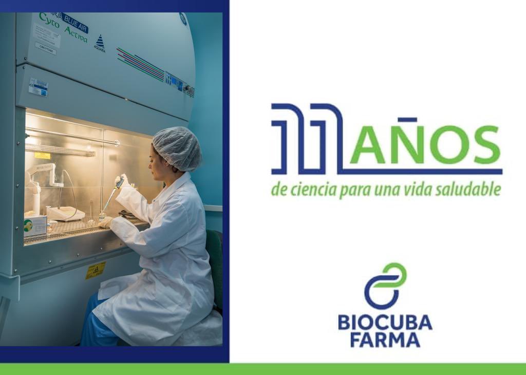 Felicitaciones a @BioCubaFarma por 11 años de éxito en biotecnología y salud. #CubaEsSalud #DosisDeVida
