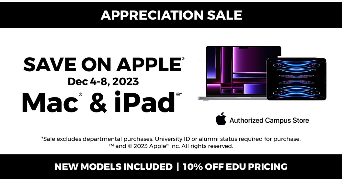 VTBookstores's tweet photo. Apple Appreciation Sale Happening Today https://t.co/5BeBUheY3m