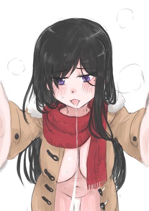 ほっぺた温めてくれるみさきさんを描きました。 