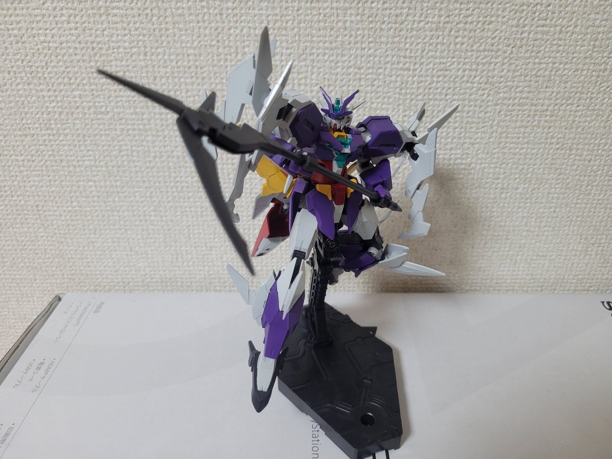 Tiyl000's tweet photo. プルダインガンダムも完成！
このカラーリングがやりたかった〜
なぜだか鎌には紫ってイメージがあるんだよなぁ https://t.co/EMCl3sO8Ok