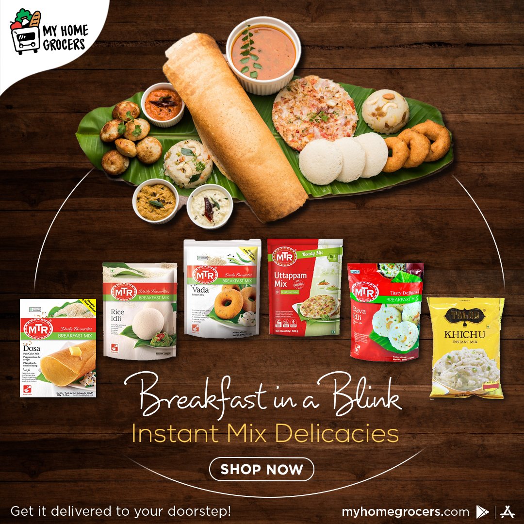 myhomegrocers1's tweet image. Breakfast made easy! Discover a wide range of instant mixes at MyHomeGrocers. Blink, shop, and savor the convenience! 🍽️🏃‍♂️ 

👉 myhomegrocers.com

#MyHomeGrocers #InstantMixes #Breakfast #IndianBreakfast #SouthIndianBreakfast #MTRMixes #IndianGroceryDelivery #DallasTX