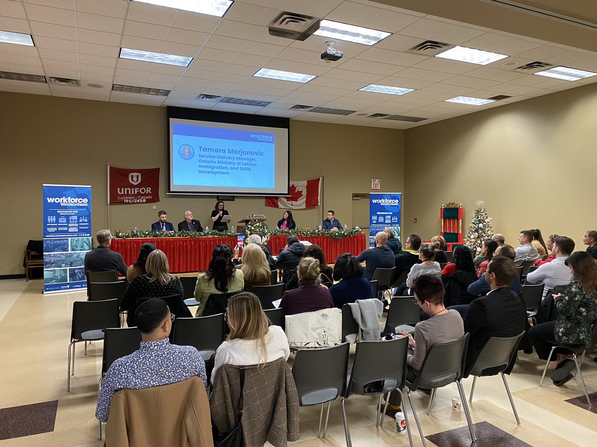 A full house today at @uniforlocal195 for the launch of @WorkforceWE EV Career Pathways: workforcewindsoressex.com/ev-career-path… designed to support jobseekers interested in transitioning from traditional manufacturing or internal combustion engine vehicle production jobs to #EVcareers.