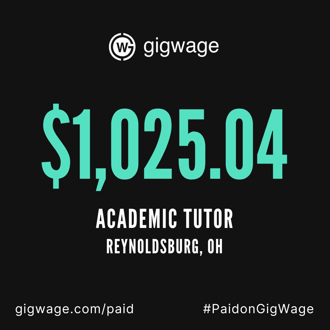 Academic tutor #PaidonGigWage