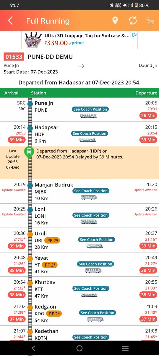 <a href="/supriya_sule/">Supriya Sule</a> <a href="/drmpune/">DRM Pune</a> <a href="/supriya_sule/">Supriya Sule</a> <a href="/RailMinIndia/">Ministry of Railways</a> Pls Note That 01533 Constantly Delay Since 2 Days &amp; DRM Pune Claiming The DEMU Was Delayed Only Thrice In Month. <a href="/AshwiniVaishnaw/">Ashwini Vaishnaw</a> Pls Ensure DRM, SrDOM Posted In Pune Div Are Working On It Thoroughly. Daily DEMU Is Getting Technical Failure.
