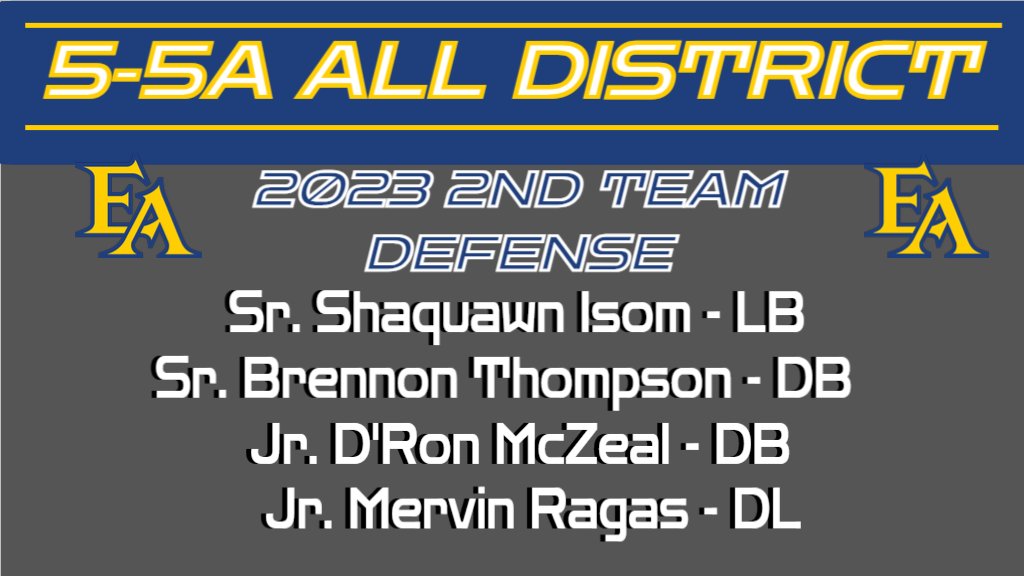 Congratulations to the 2023 2nd Team Defensive Spartans!