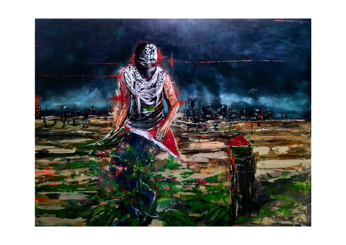 Mr_Aditya.art (@mradityaart) on Twitter photo حُبُّ الْوطنِ مِنَ الإيم
Akrilic on canvas
150 x 200
2023
Deskripsi : Pernyataan Umar bin khatob :
لولا حب الوطن لخرب بلد السوء، فبحب الأوطان عمرت البلدان
<a href="/sahabatalaqsha/">Documenting #GazaGenocide</a> <a href="/Timesofgaza/">TIMES OF GAZA</a>
Rasa sedih sebagai seniman hanya mampu bersuara melalui media .
Free palestine 🇵🇸🇲🇨🇵🇸🇲🇨 حُبُّ الْوطنِ مِنَ الإيم
Akrilic on canvas
150 x 200
2023
Deskripsi : Pernyataan Umar bin khatob :
لولا حب الوطن لخرب بلد السوء، فبحب الأوطان عمرت البلدان
<a href="/sahabatalaqsha/">Documenting #GazaGenocide</a> <a href="/Timesofgaza/">TIMES OF GAZA</a>
Rasa sedih sebagai seniman hanya mampu bersuara melalui media .
Free palestine 🇵🇸🇲🇨🇵🇸🇲🇨