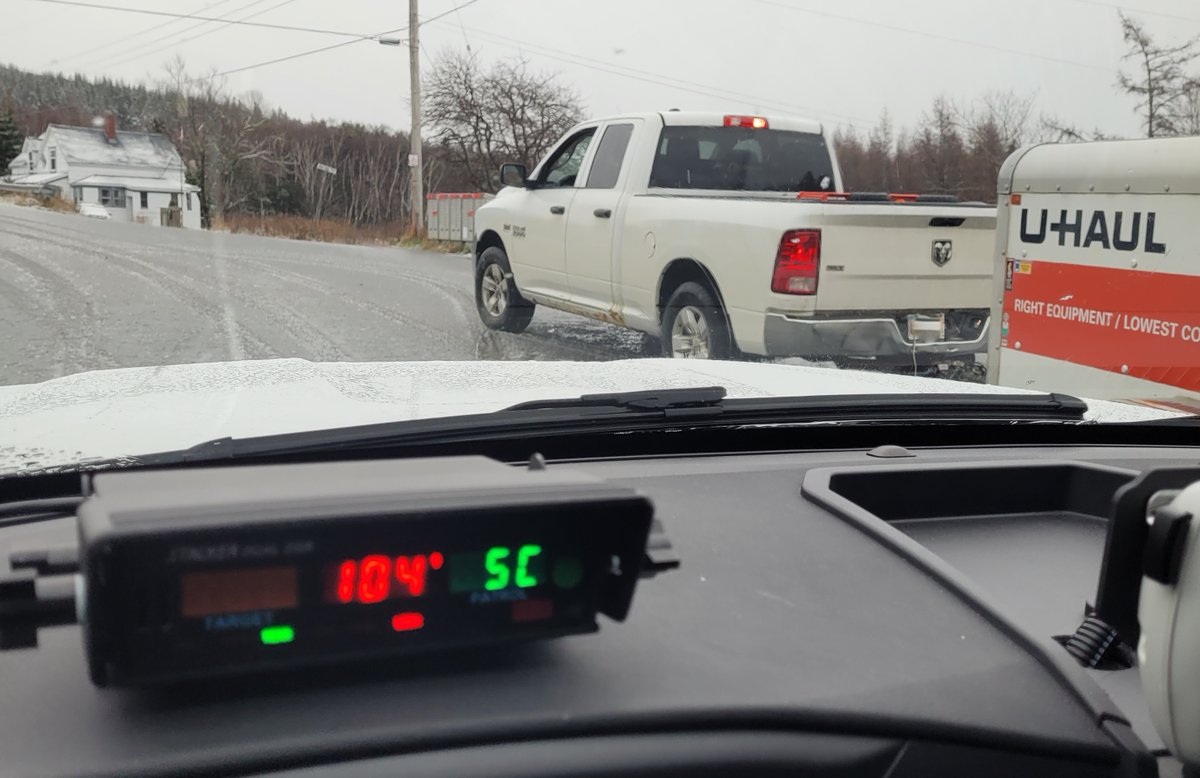 RCMPNS's tweet photo. In continuing efforts to keep our roadways safe, Cape Breton Traffic Services stopped a driver with a New Brunswick licence plate in #BigPond travelling 44 km/hr over the posted 60 km/hr zone. 1/3 https://t.co/4yS3Wl5AGA