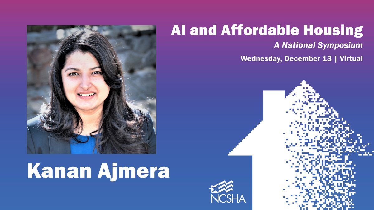 Join our CEO, Kanan Ajmera, and federal policymakers and thought leaders in academia, tech, and housing finance as they connect the dots during #NCSHA’s virtual symposium on “AI and Affordable Housing,” December 13 at Noon ET. Learn more and register at hubs.ly/Q02cp0MR0.