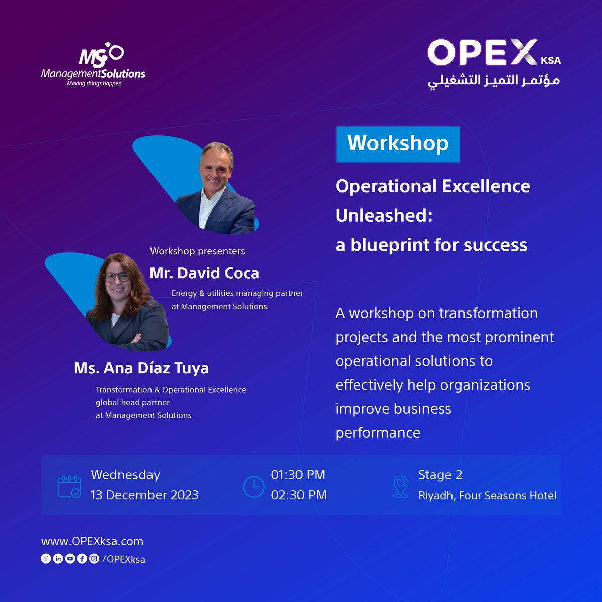 ksaopex's tweet photo. Implementing the Operational Exellence and its role to improve the Operational process to achieve its strategic goals.
@Mngmt_Solutions
#OperationalExcellence
December 12-13, 2023
To register, visit 🔗|
https://t.co/HOwhU75YuR
#TowardsCreatingValue
#OPEXksa https://t.co/SQf2swPM1p