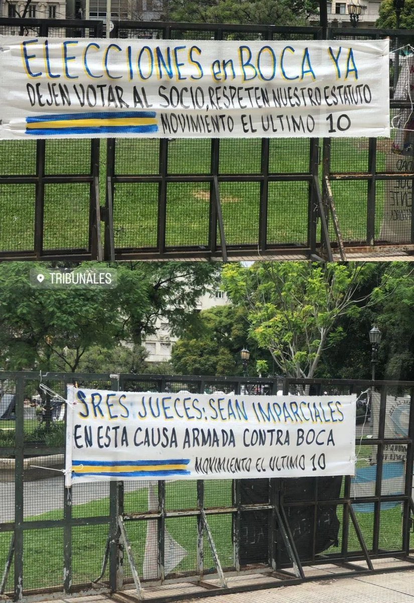 PlanetaBoca's tweet photo. 🚨 Aparecieron nuevos pasacalles colgados afuera de Tribunales https://t.co/5kIAVXyIYa