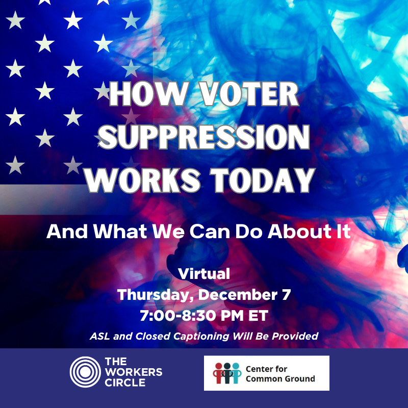 NACDD's tweet photo. Don’t forget to join @workerscircle today @ 7 PM EST for their panel ‘How Voter Suppression Works Today and What We Can Do About It’ https://t.co/j2Ls7p3wmm https://t.co/lGC0Ekidbb