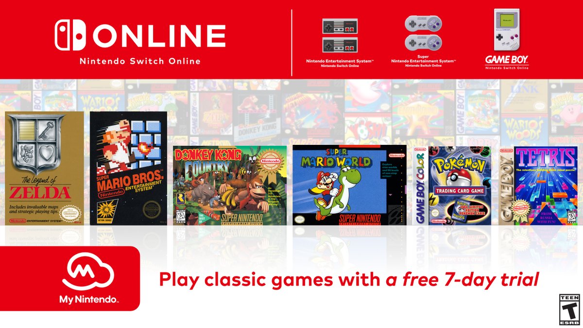 NintendoAmerica's tweet image. For a limited time, you can receive a #NintendoSwitchOnline 7-Day Free Trial membership with this #MyNintendo reward without using any Platinum Points!

During the trial, you can enjoy over 100 classic NES, Super NES, and Game Boy games. Learn more: ninten.do/6019iM743