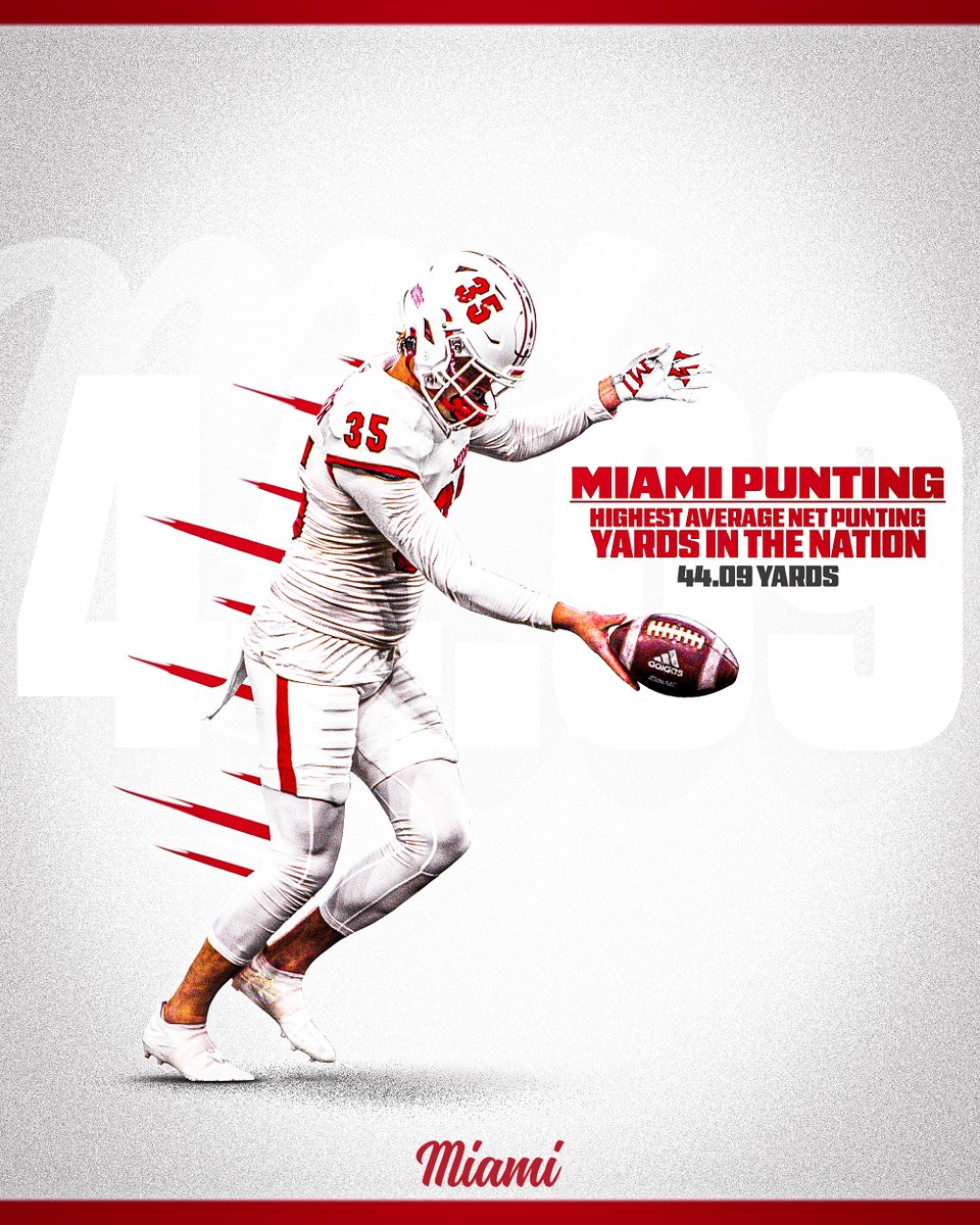 Miami finished with the HIGHEST net punting average in the NATION‼️

#RiseUpRedHawks | 🎓🏆