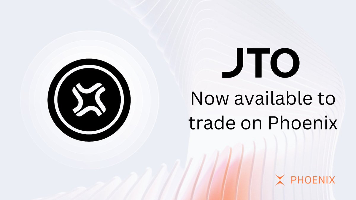Phoenix’s latest listing is coming in hot. 🔥🦅 Introducing JTO on Phoenix. Available to trade now.