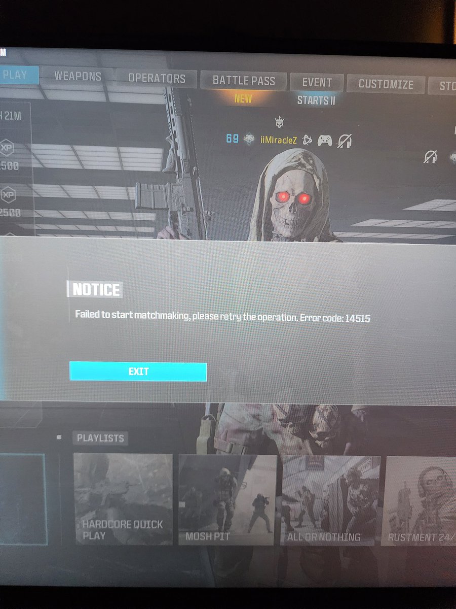 iiMiracleZ1's tweet photo. @Marksman Yep. Got the same thing. Can't load into anything. https://t.co/lKVz56lfEe
