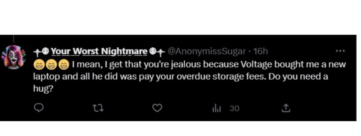 JacAsh_HaxX3R's tweet photo. Blues Clues all point to manipulation and grifting by fake #anon larping #hacker Sugar who offered to show her saggy utters to @SpoogemanGhost  to misuse donations funds for #ukraine to buy her a laptop to #clearthelist on instead of getting a J-O-B to help fund #mythsec https://t.co/B3XOUPPwnT