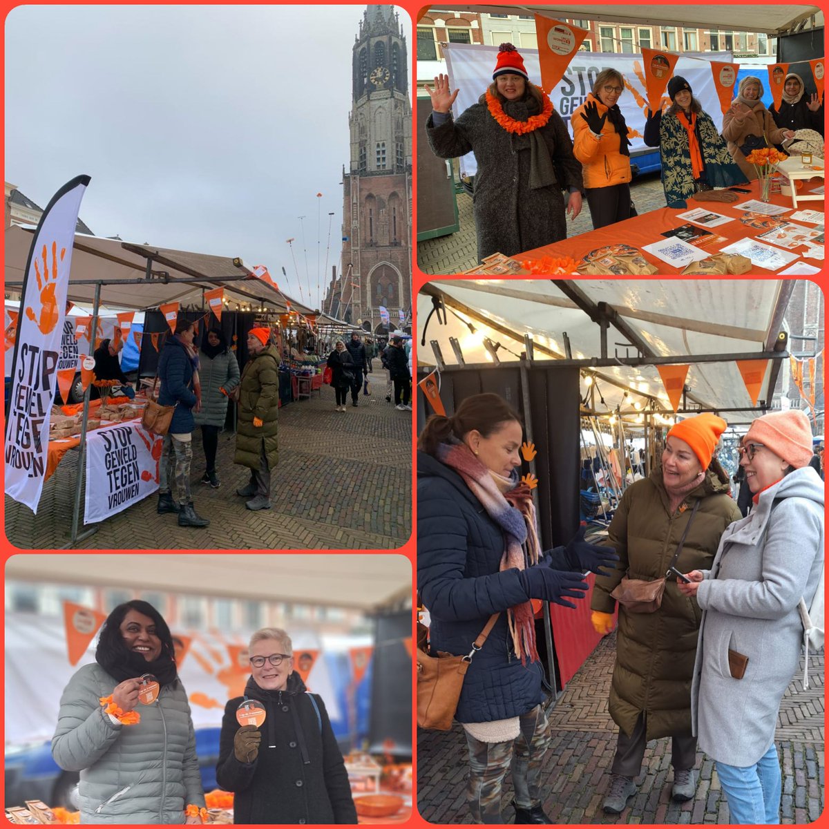 Ook vandaag - 7 december - stonden we samen met het #VrouwenInDelftPlatform op de warenmarkt in #Delft om aandacht te vragen voor de #orangetheworldNL campagne om geweld tegen vrouwen en meiden te stoppen. En om handtekeningen te werven voor de #medestanderpledge! <a href="/GemeenteDelft/">Gemeente Delft</a>
