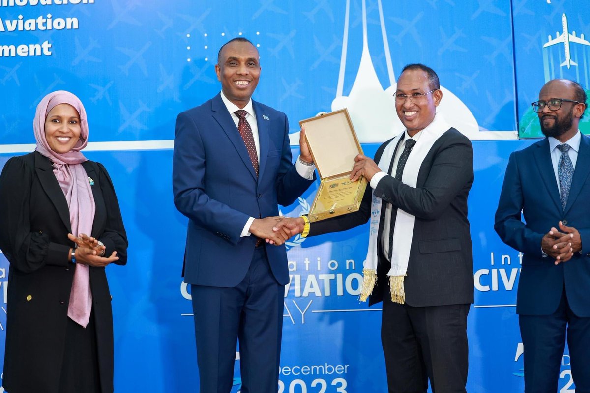 During the commemoration of the #InternationalCivilAviationDay, @Som_CAA awarded certificates of honor to various international communities, organizations, and airlines for their contributions to the development and positive cooperation with the Somali Civil Aviation Authority.