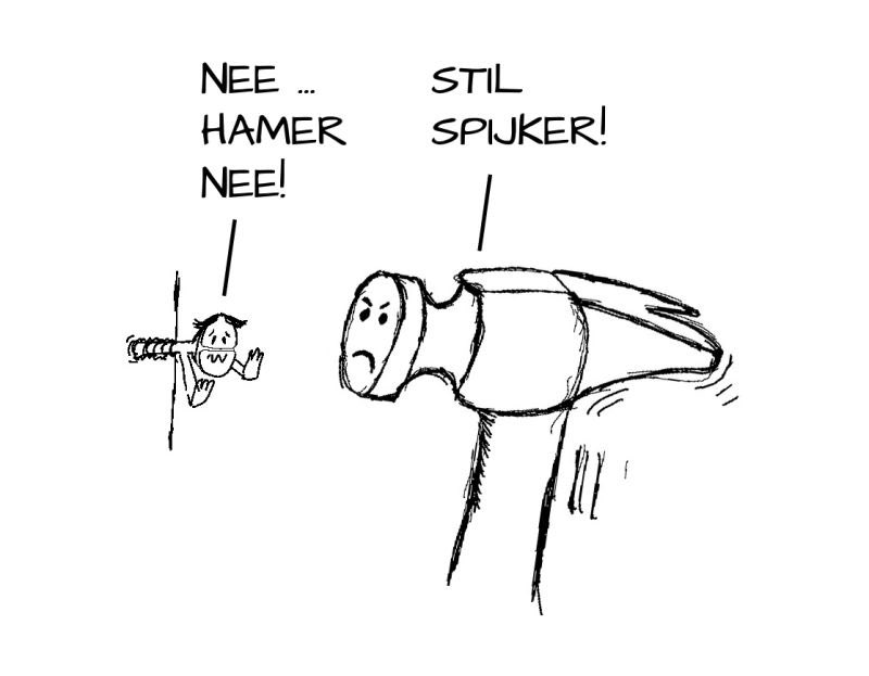 Aan redacties die economen als “experts” blijven aanvoeren als ‘t gaat over zorg(stelsel):

Voor wie alleen ‘n economische hamer heeft lijkt elk probleem in de zorg op ‘n spijker. Ook als ‘t dat niet is.
Met harder slaan krijg je wel beweging maar slaat uiteindelijk de boel kapot