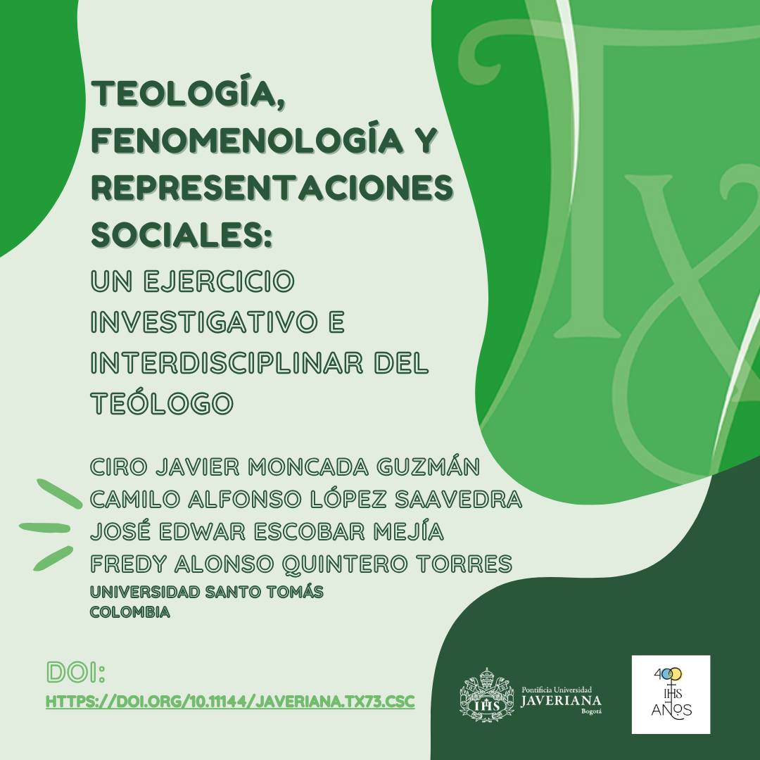 facteologiapuj's tweet photo. TEOLOGรA, FENOMENOLOGรA Y REPRESENTACIONES SOCIALES: Un ejercicio investigativo e interdisciplinar del teรณlogo
Leer artรญculo completo: https://t.co/Tdn0YIF0TR
#TheologicaXaveriana #Phenomenology #Theology #Socialrepresentations #Interdisciplinarity #Fenomenologรญa #teologรญa https://t.co/3xzD5RdZ8U