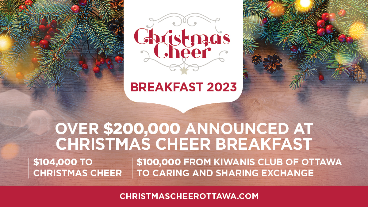 THANK YOU #OTTAWA! We're pleased that we achieved our goal of raising $100,000 for the 28 local charities we support and as a wonderful bonus, the Kiwanis Club of Ottawa announced a $100,000 donation for the Caring and Sharing Exchange!  #ThankfulThursday #Spreadcheerott