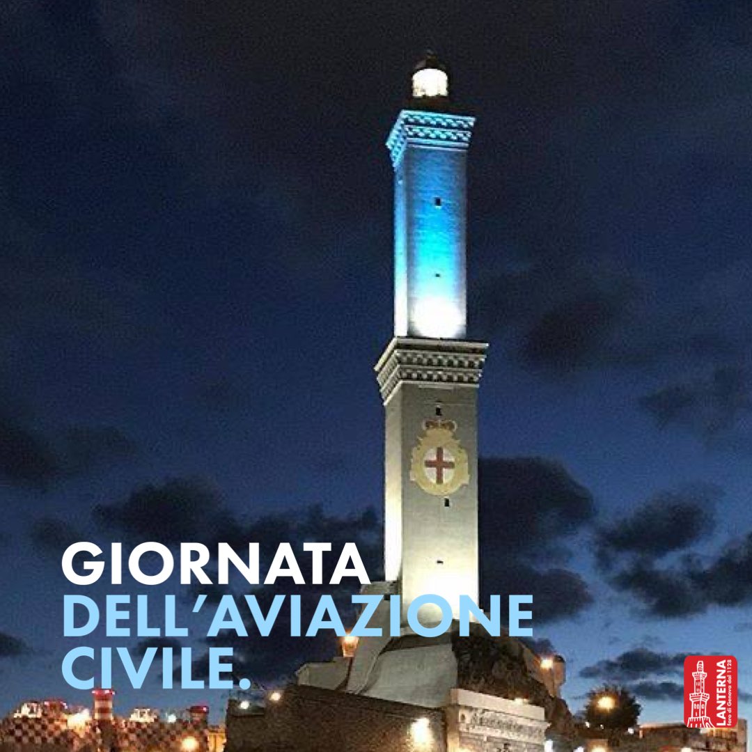 LanternaGenova's tweet photo. 🛫 Per la Giornata Internazionale dell’Aviazione Civile la Lanterna si colora di azzurro! ✈️

#LanternaDiGenova #Genova #SimboloDiGenova #PharosHeritage #Illuminazione #GiornataMondiale #AviazioneCivile #ICAO #AviazioneGlobale https://t.co/BRhhGllgNU