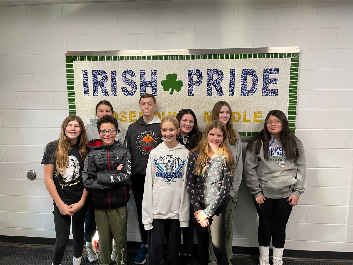 November Irish Way Students of the month.  These students were nominated by their teachers for showing GRATITUDE throughout the month of November.  Great job students!