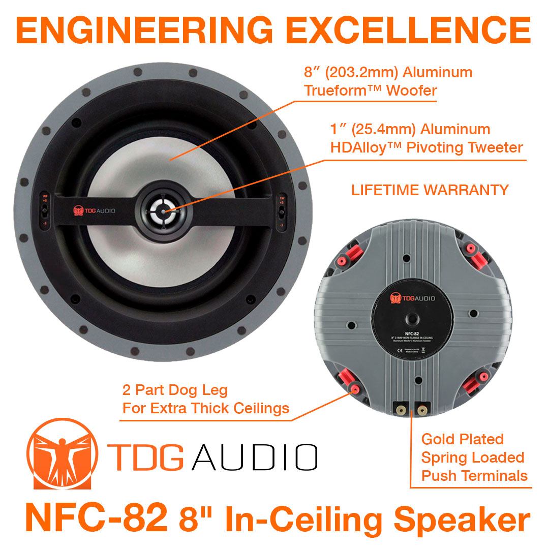 🔊 Have you been thinking about upgrading your sound system lately? 🎶
 NFC-82 8' (203.2mm) Trueform™ Woofer, a 1' (25.4mm) Aluminum HDAlloy™ Pivoting Tweeter In-Ceiling Speaker – architectural audio perfection! 🏡🔊 #InCeilingSpeakers #AudioPerfection 
tdgaudio.com/product/nfc-82…