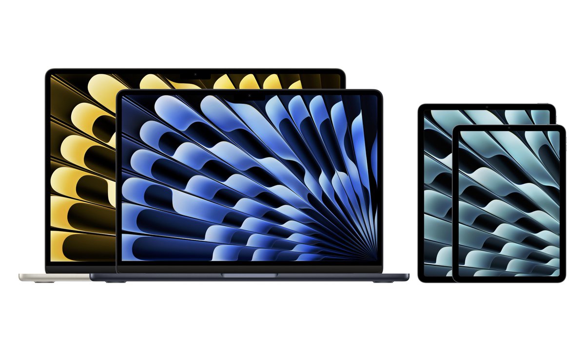 igeeksblog's tweet photo. Apple Products to be released in early 2024 👇

- 11” and 13” OLED iPad Pro (M3)
- Redesigned Magic Keyboard
- Apple Pencil (3rd gen)
- 11” and 12.9” iPad Air
- 13” and 15” MacBook Air (M3)

How excited are you? 🤔

Source: @markgurman 

#OLEDiPad #ApplePencil #AppleProducts https://t.co/JZeUe6DTWS